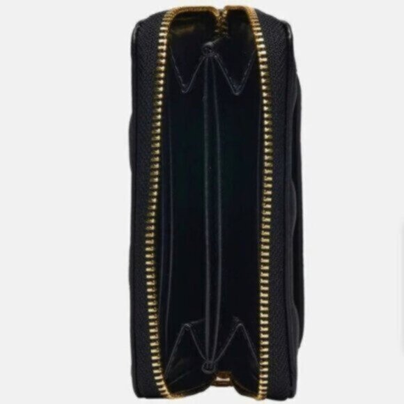 Michael Kors ZA Jet Set Small Card Case Wallet Quilt Logo name black - Picture 2 of 11